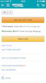 Amazonアプリの商品詳細画面